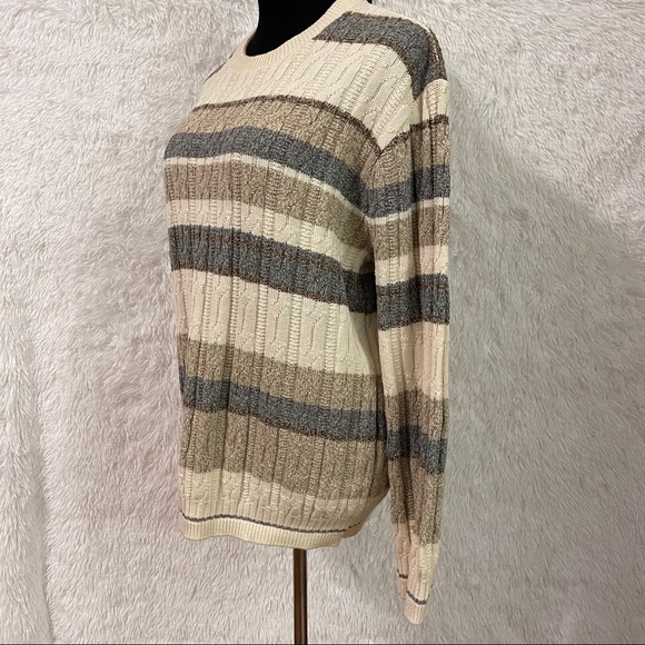 Haggar Women’s Striped Cable Knitted Sweater - Picture 3 of 6